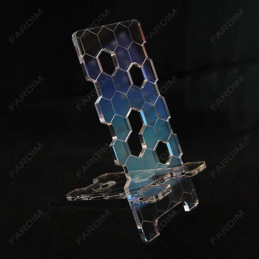 طرح برش لیزر استند موبایل رومیزی مدل کندو